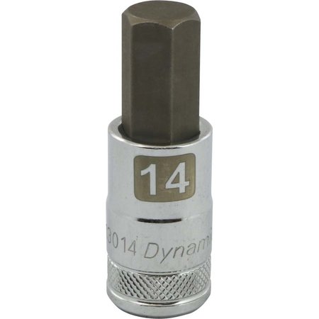 DYNAMIC Tools 1/2" Drive Metric Hex Head, 14mm Bit Std Length, Chrome Socket D013014